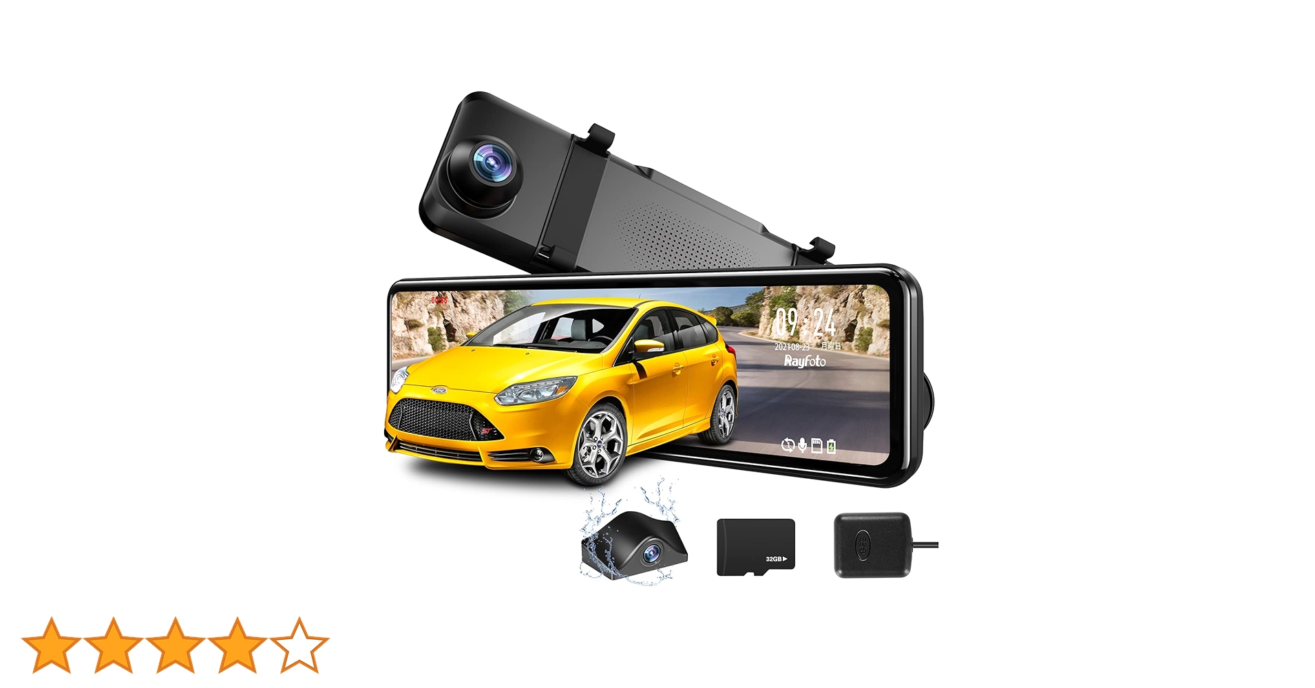 バックミラー モニター ミラー型 ドライブレコーダー　Rayfoto バックミラー モニター ミラー型 ドライブレコーダー Rayfoto Amazon